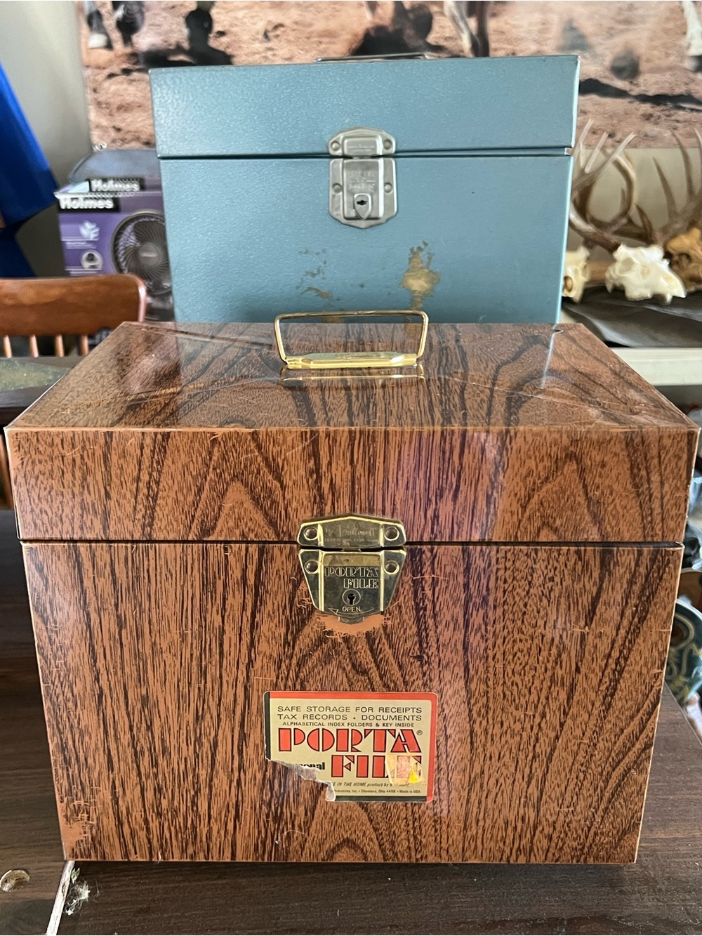 Set of 2 Vintage 70s Porta File Storage Boxes